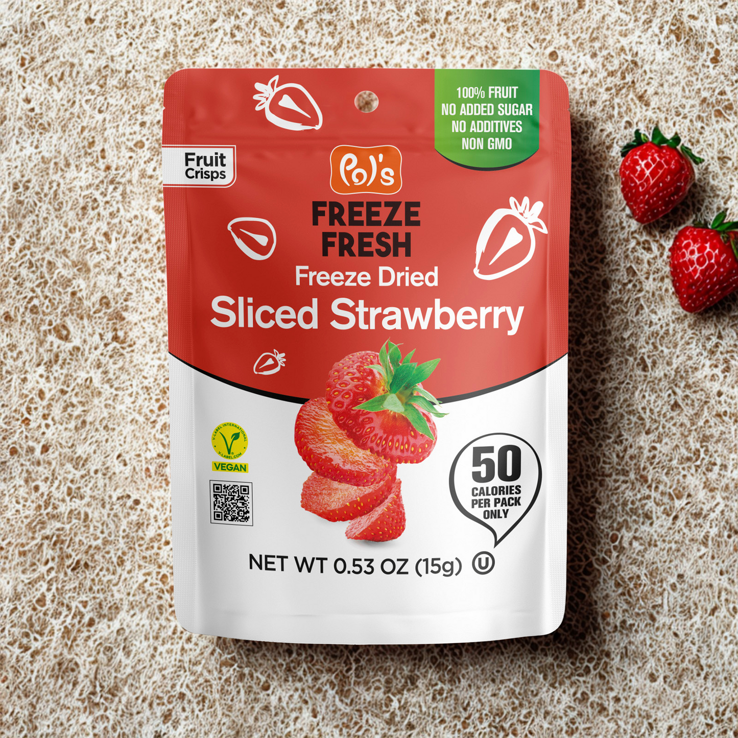 Pols Freeze Fresh Freeze Dried Sliced Strawberry Box (15)
