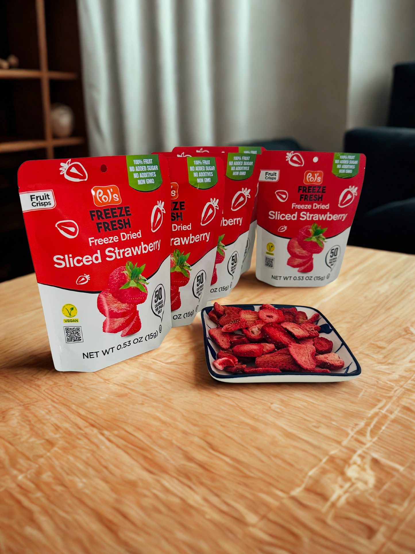 Pols Freeze Fresh Freeze Dried Sliced Strawberry Box (15)