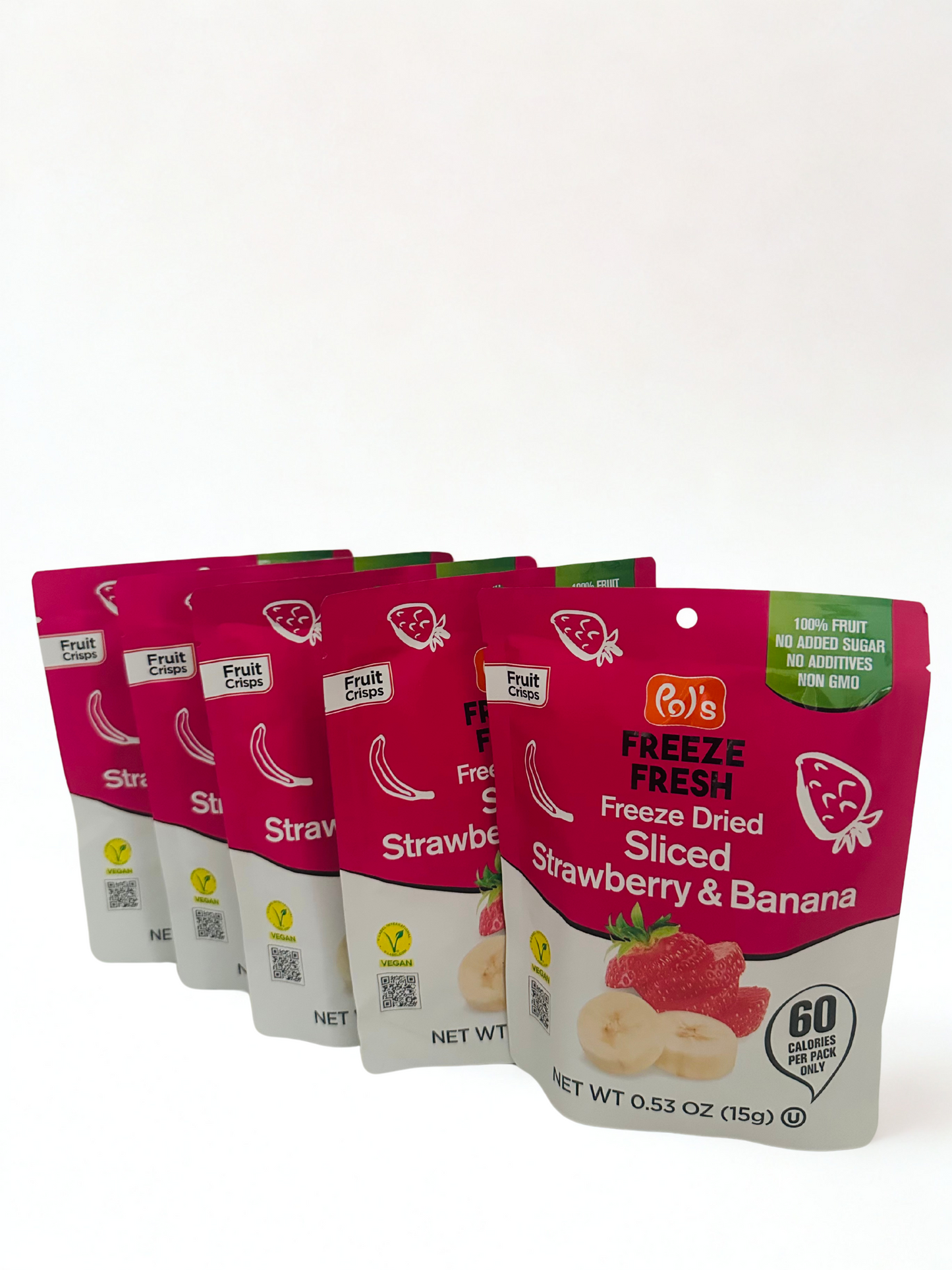 Pols Freeze Fresh Freeze Dried Sliced Strawberry and Banana Mix Box (15)