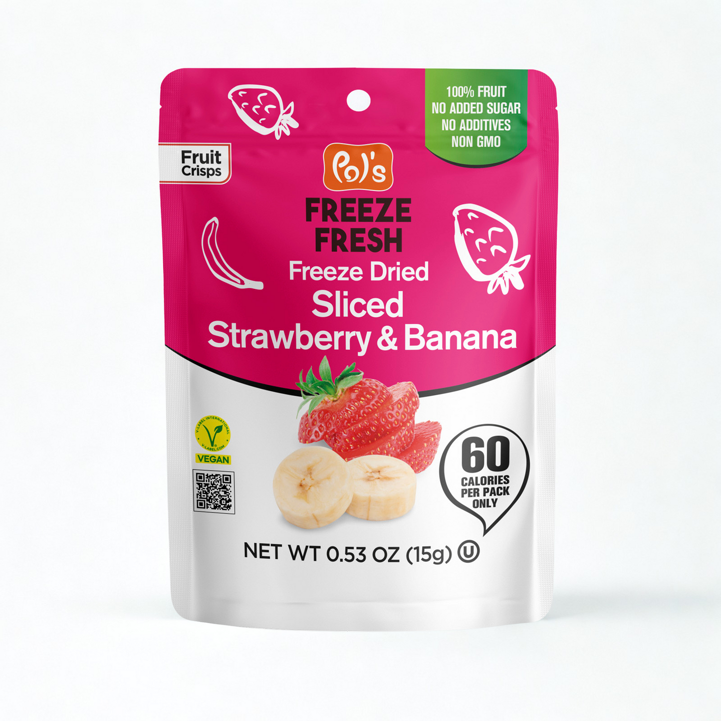 Pols Freeze Fresh Freeze Dried Sliced Strawberry and Banana Mix Box (15)