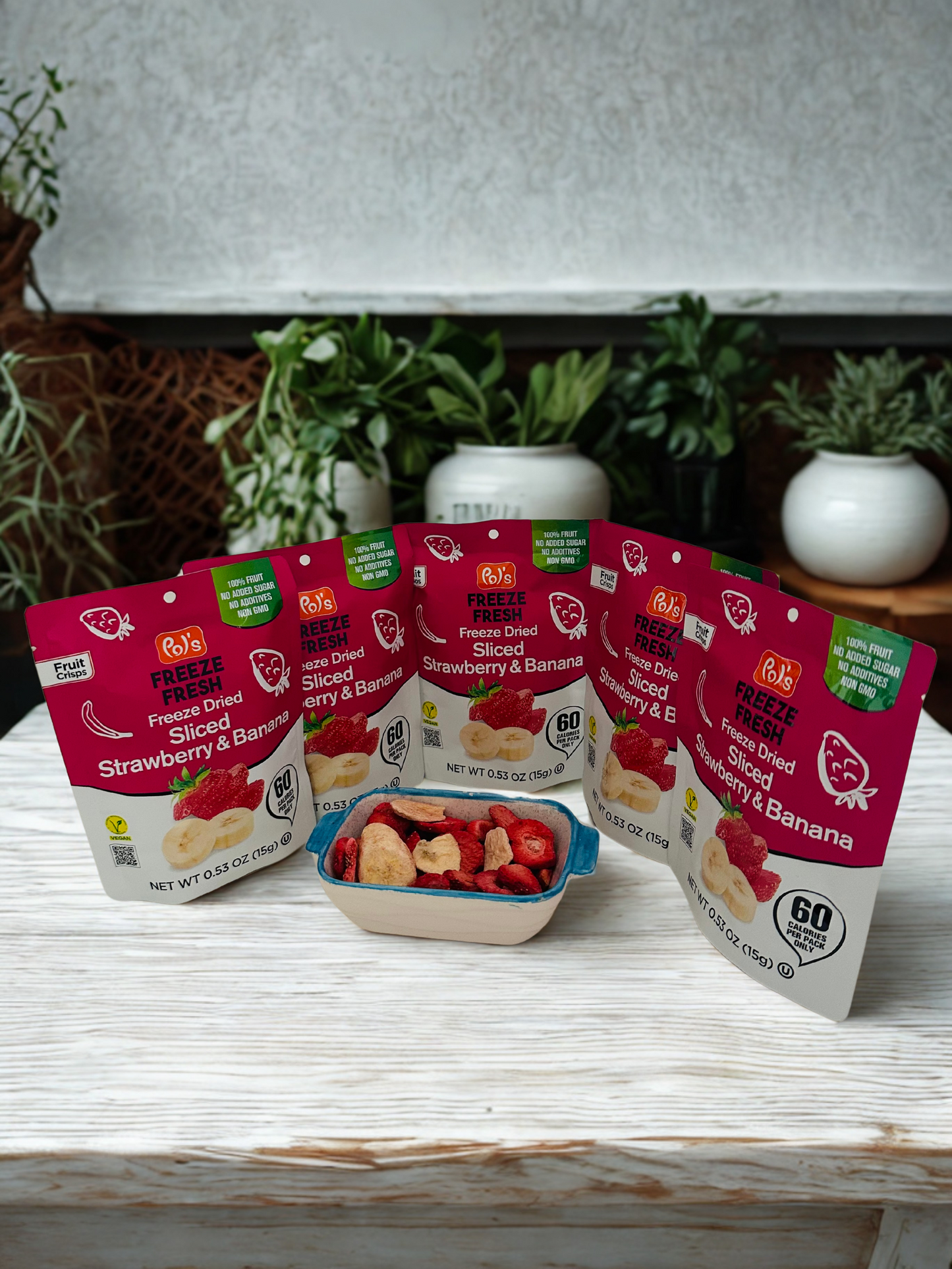 Orgibite Dried Yellow Apricots Dried Mulberries and Pols Freeze Fresh Freeze Dried Apple Strawberry/Banana Mix Bundle
