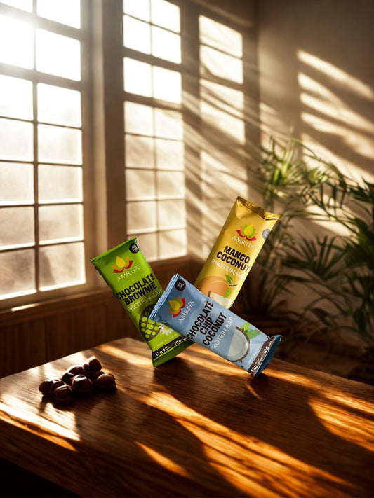 Protein Bundle - Amrita Protein Bars (3) Mango Coconut, (3) Chocolate Brownie, (3) Chocolate Chip Coconut
