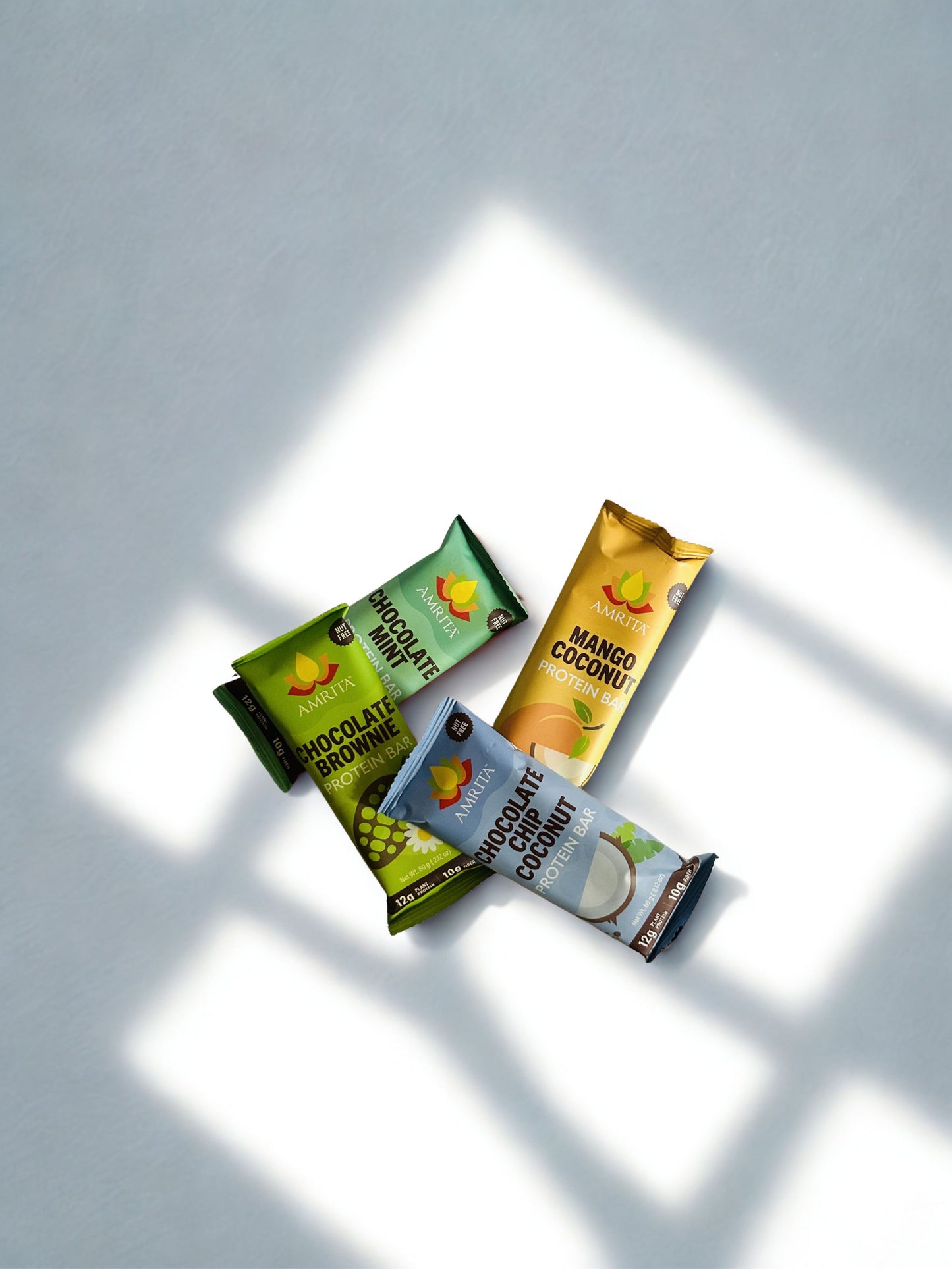 Protein Bundle - Amrita Protein Bars (3) Mango Coconut, (3) Chocolate Brownie, (3) Chocolate Mint, (3) Chocolate Chip Coconut